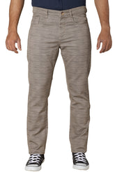 Front View of Sandstone Coloured Printed Denim Jeans at Muffynn Store