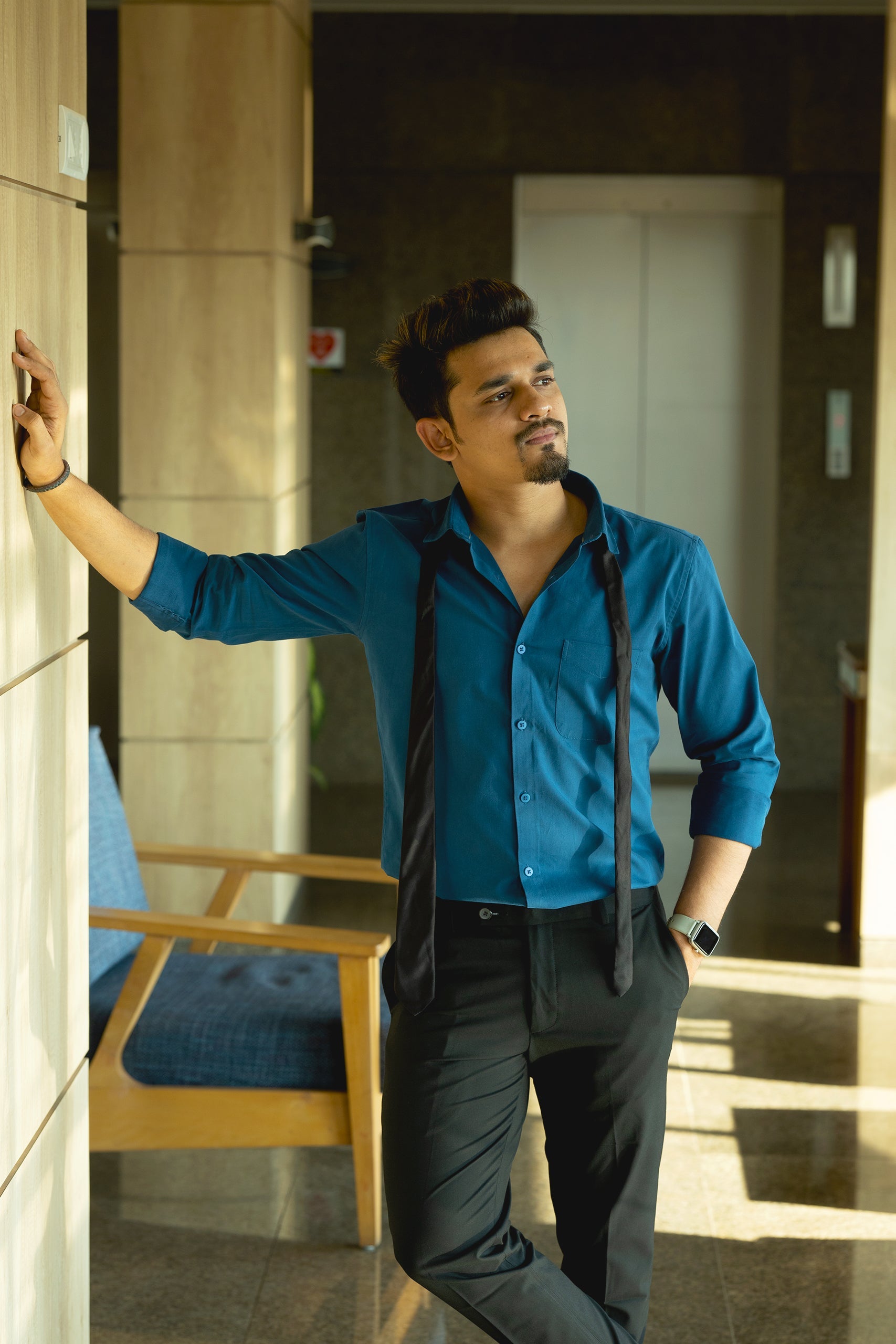 French Navy Formal Shirt For Men