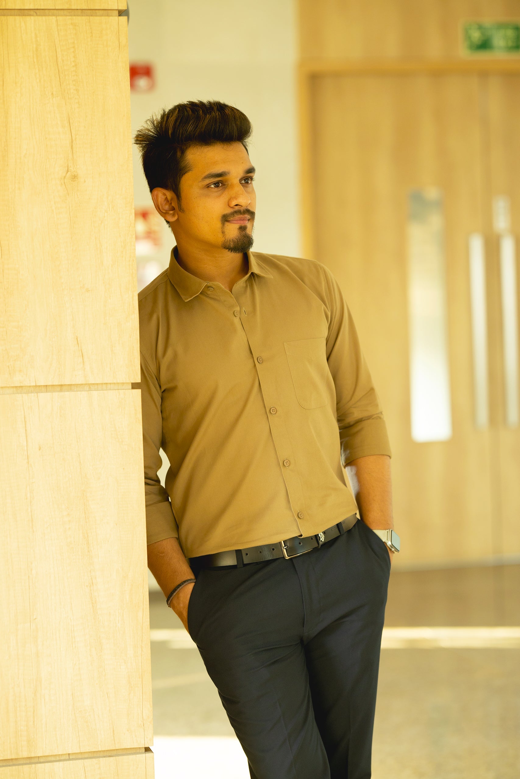 Khaki Formal Shirt For Men