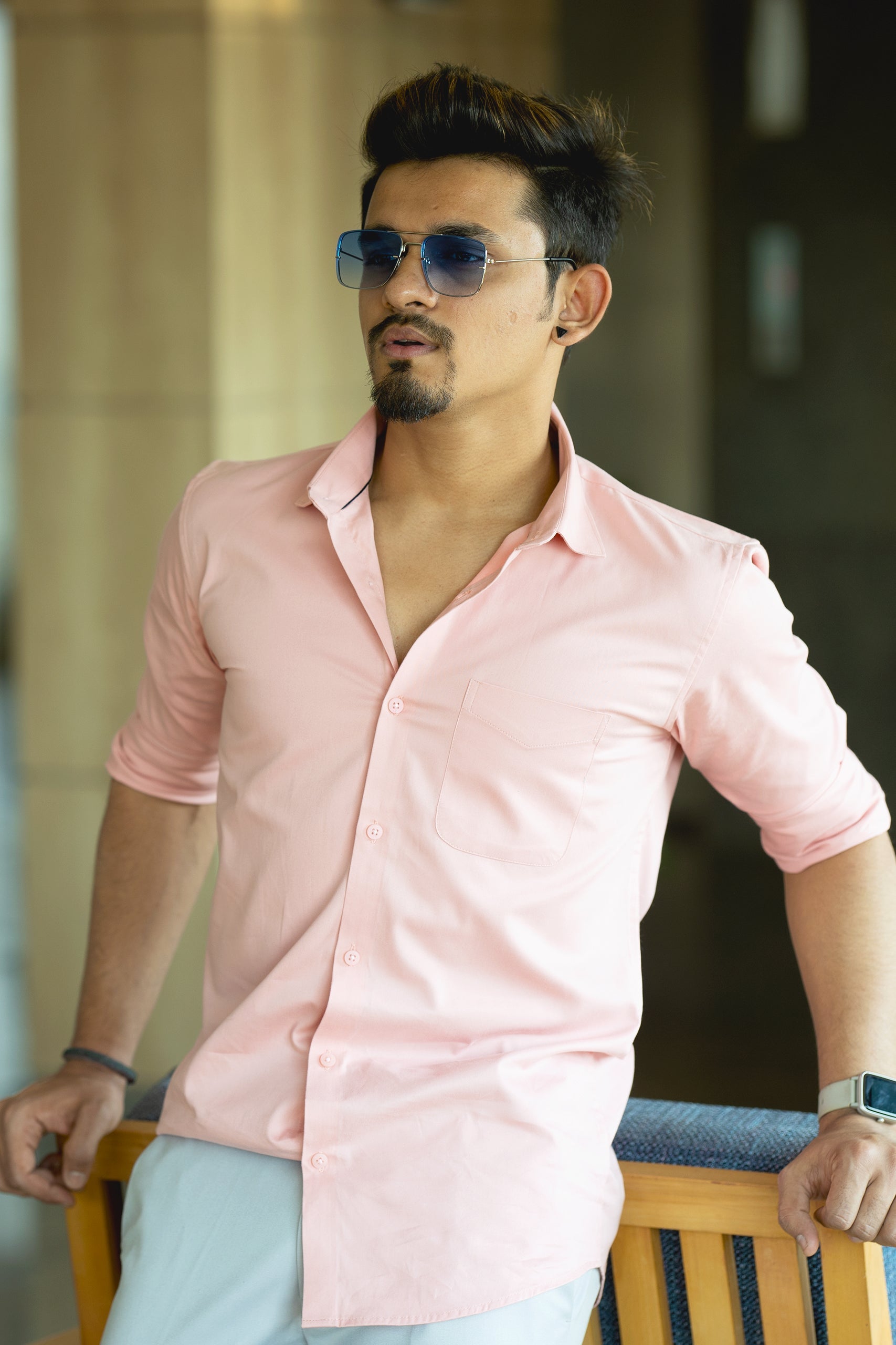 Salmon Formal Shirt For Men